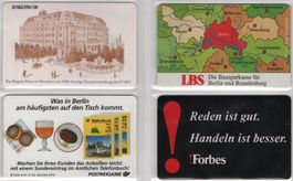 4 ungebrauchte deutsche Telefonkarten aus der S Serie