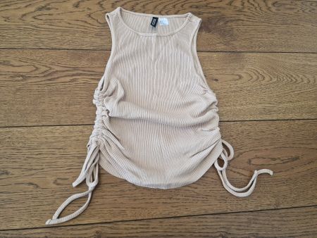 Oberteil beige mit Seitenbänder, Gr. S, wie neu