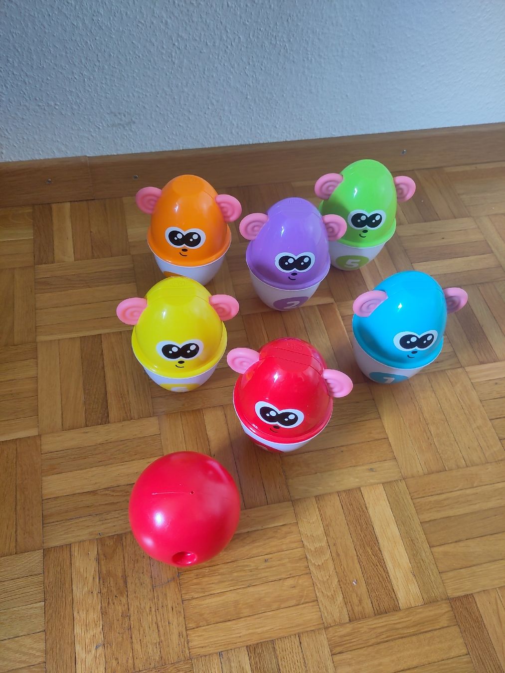Chicco Giocattoli: Lernspiel Motorik: Bowling Set Monkey Strike – Nuovo (secondo la descrizione) da Zürich venduto da ili_jzy7 1