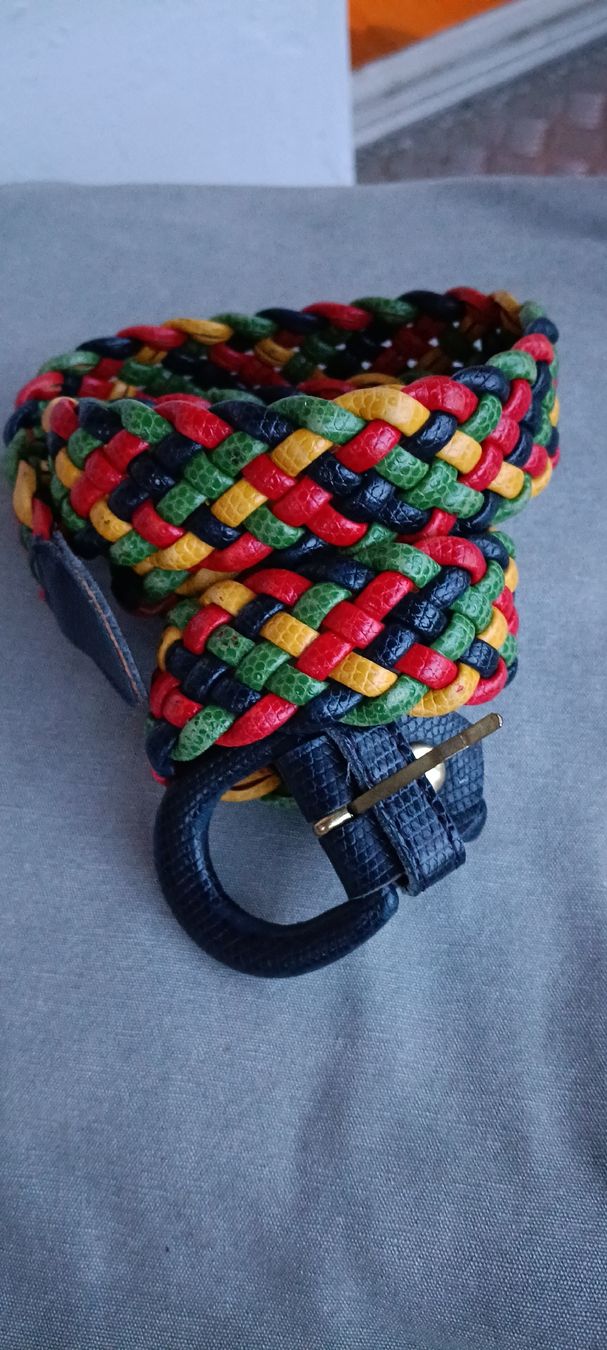 Cinture: Colorful Woven Leather Belt, Boho Summer Accessory, Size M – Nuovo (secondo la descrizione) da Zürich venduto da cat_9cvz