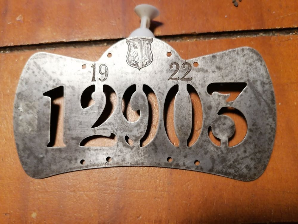 nummerschild farrader genf 1922 plaque vélo Genève ancienne Kaufen