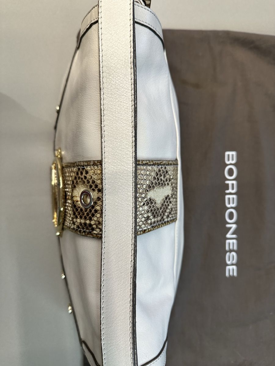 Borbonese Borse da donna: Borsa Borbonese, pelle, pitone, beige chiaro. – Usato da Melano venduto da c.alonso 8