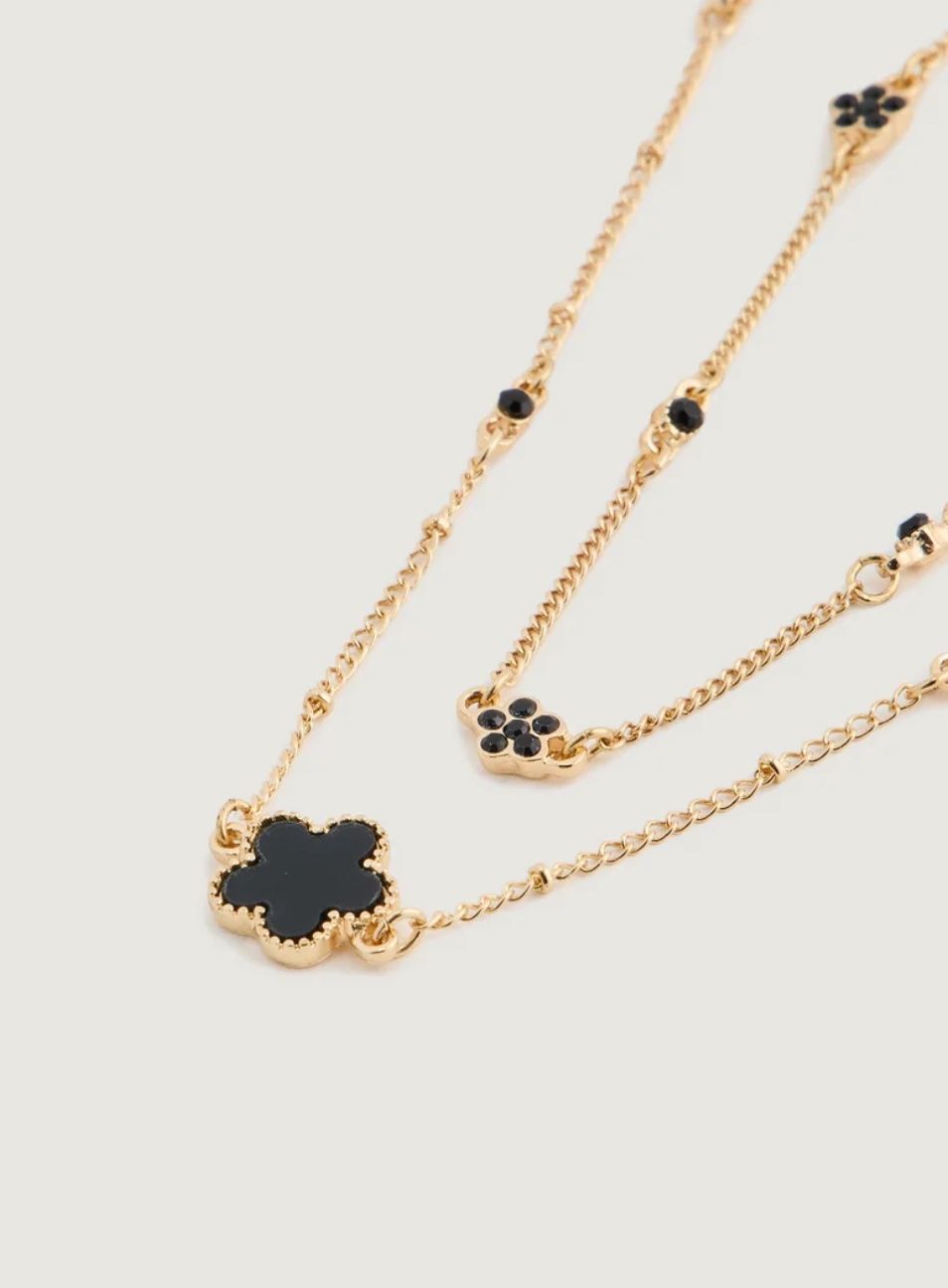 Catenine: Anna Field 2er Pack Halskette goldfarben/schwarz – Nuovo e nell'imballaggio originale da Winterthur venduto da Sunshine143