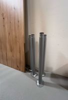 Tischplatte (Ikea) mit 4 höhenverstellbaren Metall grau