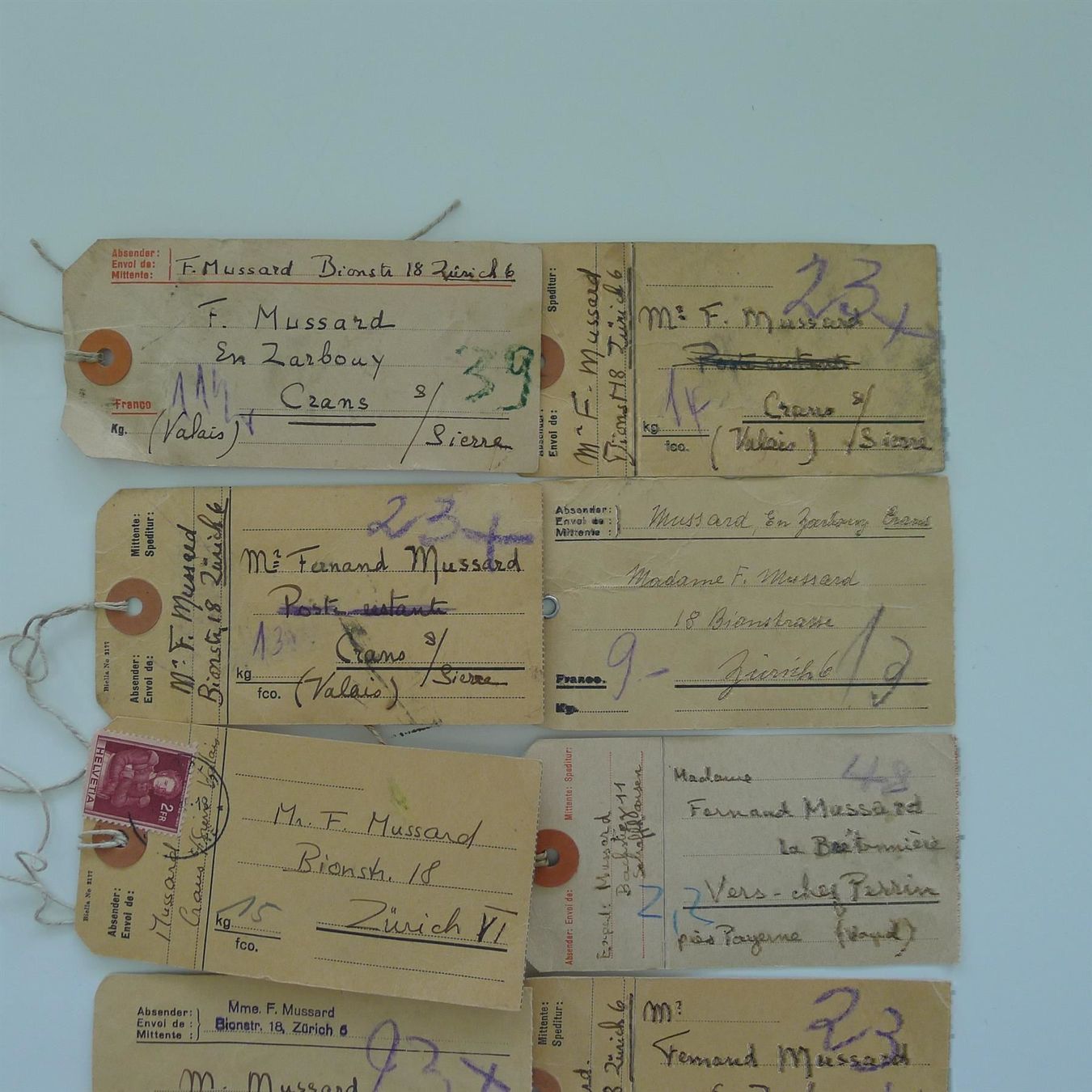 Tutti i francobolli: Paketadressen  Schweiz 11 Stück – Usato da Dagmersellen venduto da wyss1982 5