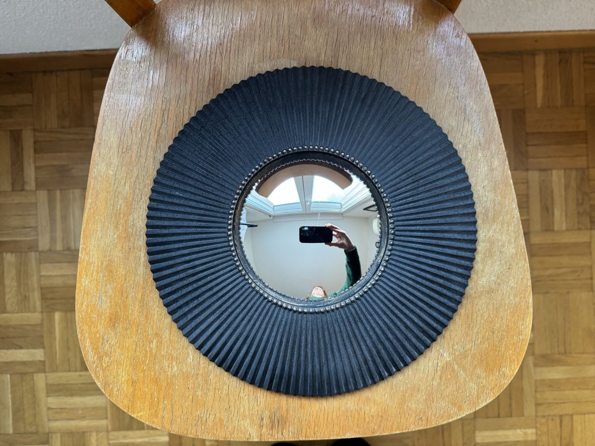 Spiegel: ROUND BLACK CONVEX MIRROR WITH BOX DIAMETER 28 CM – Neu und originalverpackt aus Lausanne von joltei 3