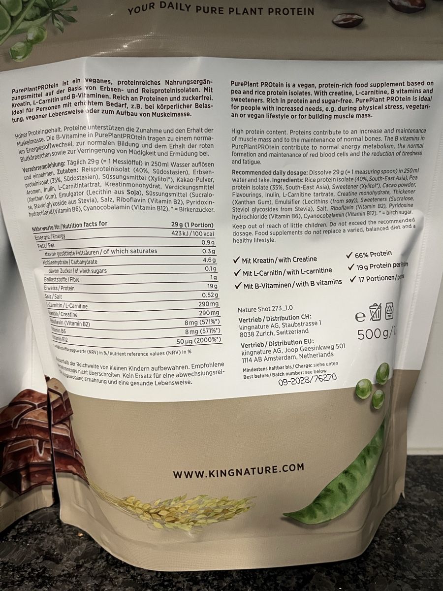Cibi & Specialità: Veganes Proteinpulver von kingnature – Nuovo (secondo la descrizione) da Wettingen venduto da erma_5430 2