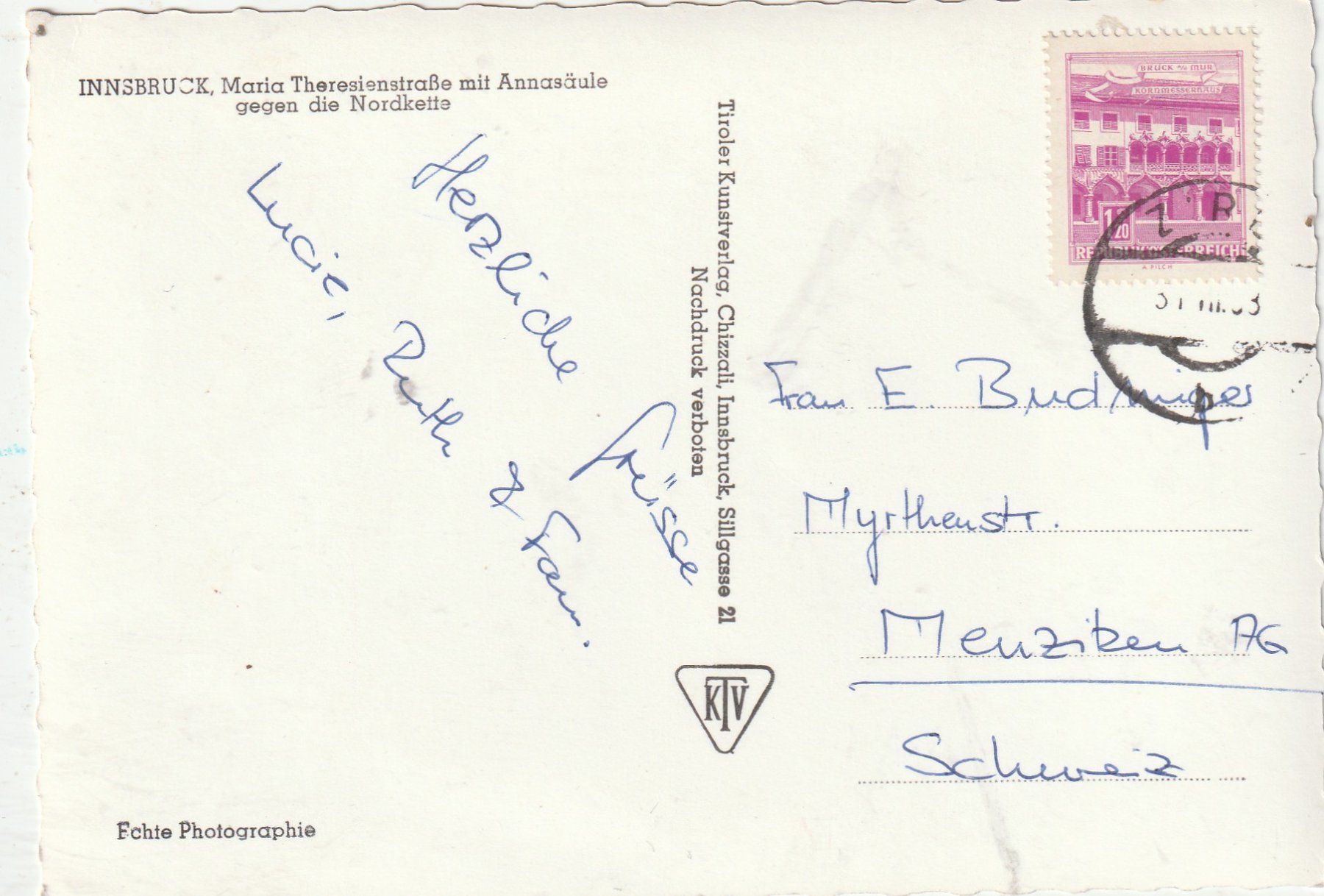 Cartoline postali: Insbruck – Usato da Lumbrein venduto da made02 1