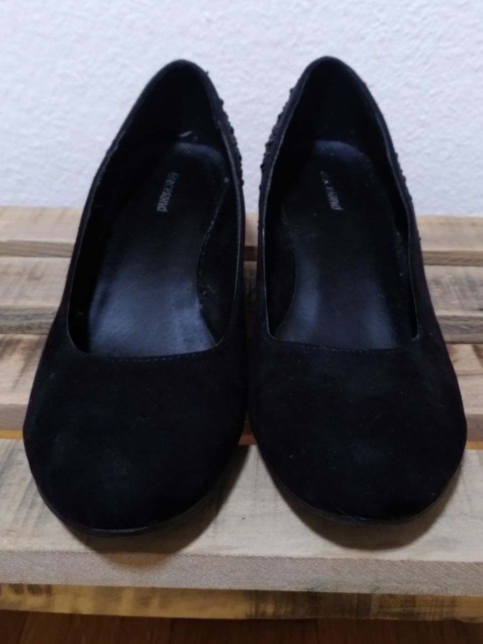 Graceland Damenschuhe: Schwarze elegante Graceland Keilschuhe mit Strass – Gebraucht aus Kriens von Wolly85 2