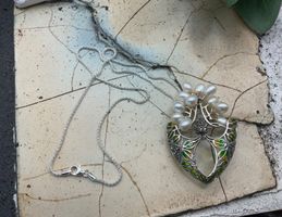 Anhänger/Brosche mit Collier,Nostalgie pur, Sterlingsilber