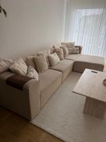 Ecksofa mit Hocker beige neuwertig