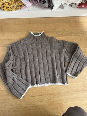 Pullover Only gerippt braun weiss Grösse S neuwertig