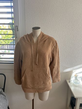 Pullover mit Kapuze braun Teddyfell Optik gebraucht