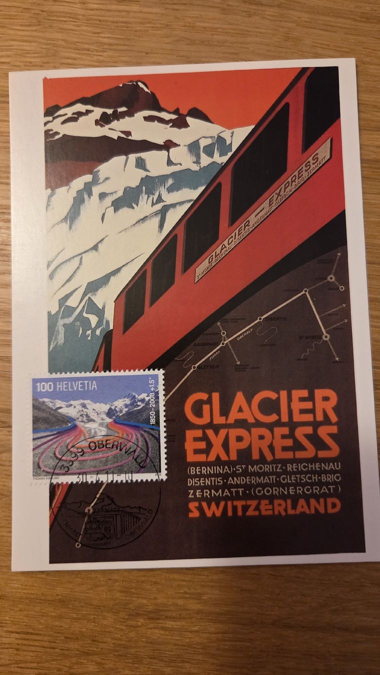 Tous les timbres: 2011 Maximumkarte Gletscher Glacier Express – D'occasion à Arni AG par Moth68