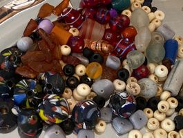 perles en verre,Muran, Chevron, Ambre,….