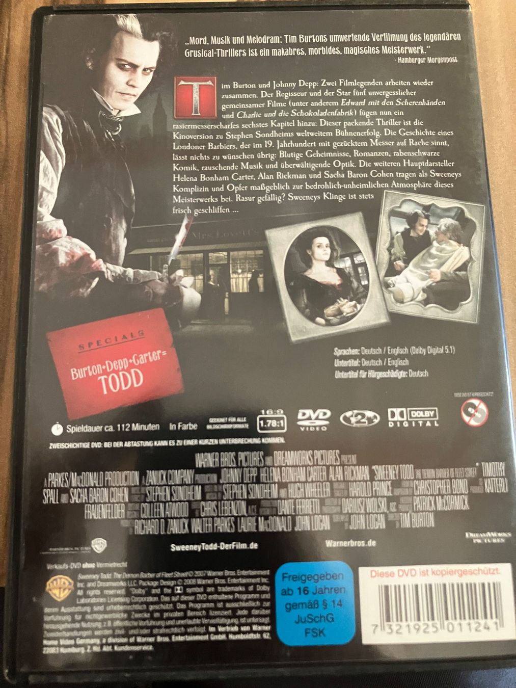 Alle DVDs: DVD Sweeney Todd Jonny Depp – Gebraucht aus Aarwangen von to-hirschi 1