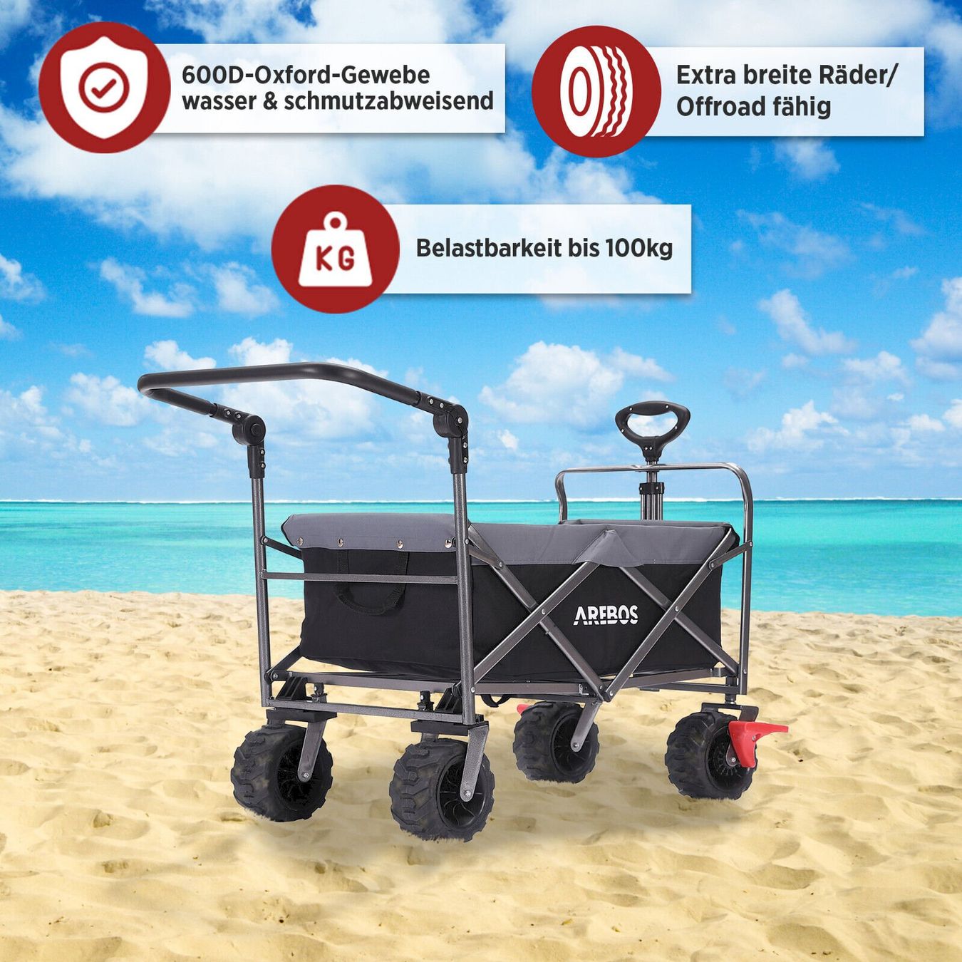 Altro in Utensili da giardino: AREBOS Bollerwagen Klappbar Grau-Schwarz – Nuovo e nell'imballaggio originale da Bottighofen venduto da zaap 4