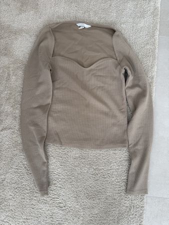 Langarmshirt H&M gerippt beige