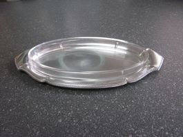 WMF Butterschale/Platte mit Glaseinsatz, Straussenmarke 1900