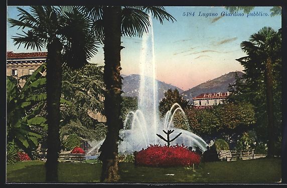 Cartoline postali: AK Lugano, Giardino pubblico, 1932 – Usato da Berlin venduto da bartko-reher