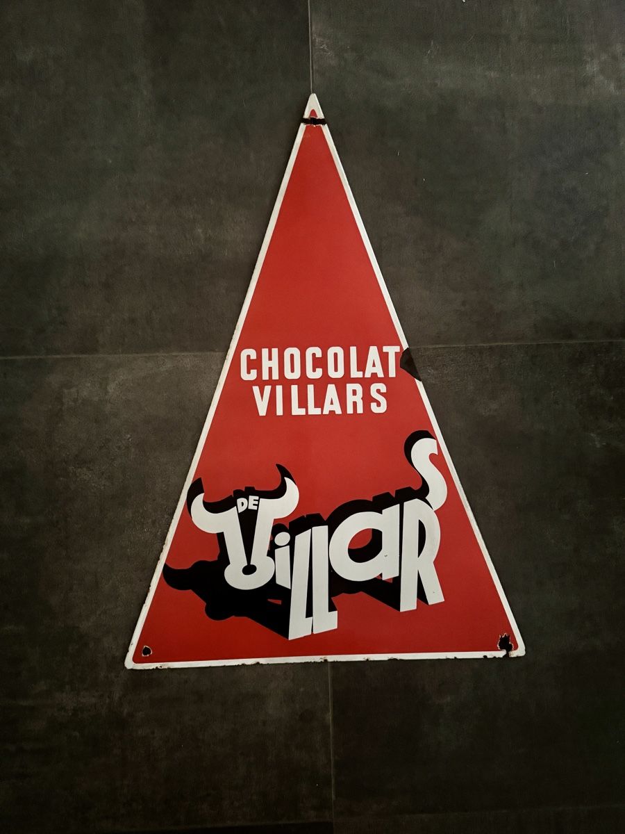 Insegne: Emailschild Chocolat Villars Freiburg – Usato da Oberwil BL venduto da FASDINATION_11