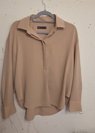 Elegante M&S Bluse in Beige, Grösse 38/40
