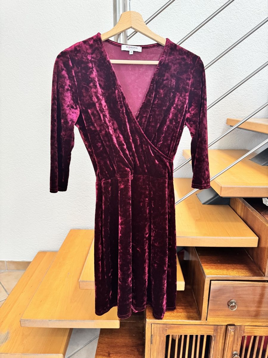 Morgan Kleider: robe en velours rouge morgan – Neu (gemäss Beschreibung) aus Lonay von nei_79jc