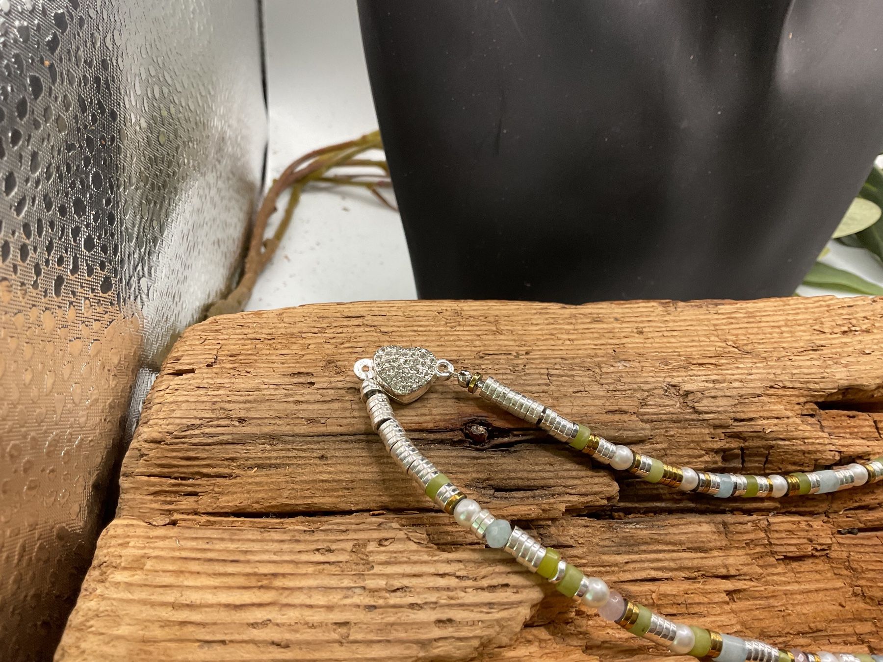 Ketten: Collier Aquamarin, Jaspis, Perlen und Hämatit – Neu (gemäss Beschreibung) aus luzern von Alpendorf1 1