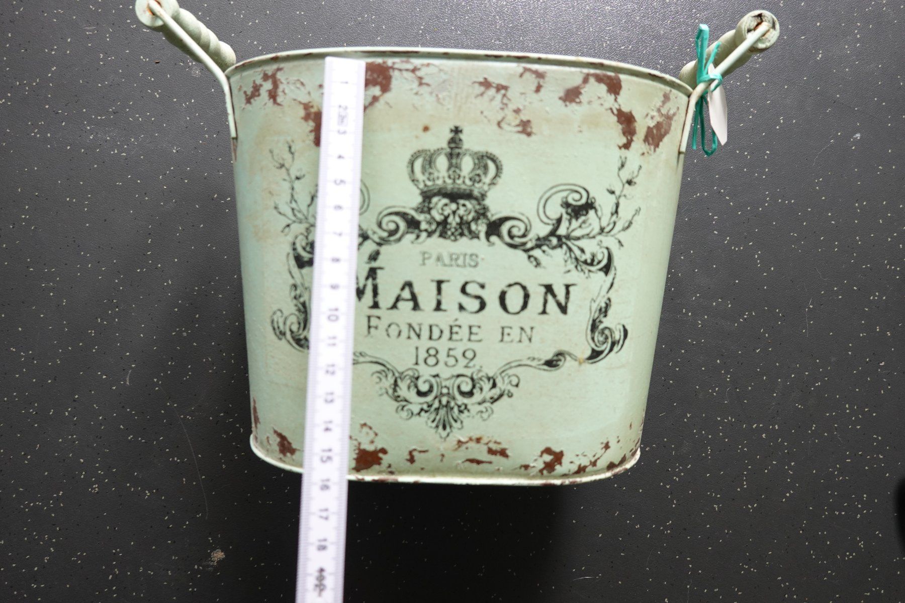 Tutte le decorazioni: Shabby Chic Eimer Maison Paris Vintage Deko mint Cachepot – Nuovo (secondo la descrizione) da Jona venduto da simongarden 2