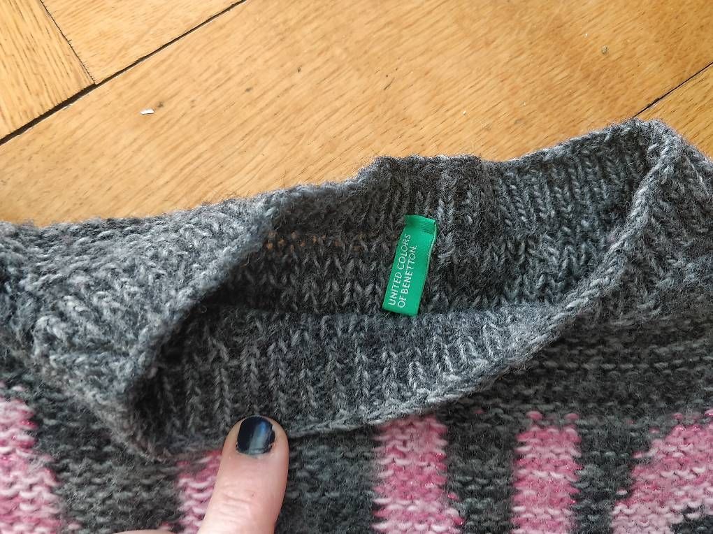 Benetton Maglioni & Felpe: Pull Benetton gris/rose "I'm not perfect" - Taille S – Usato da Chêne Bougeries venduto da guimzou 2