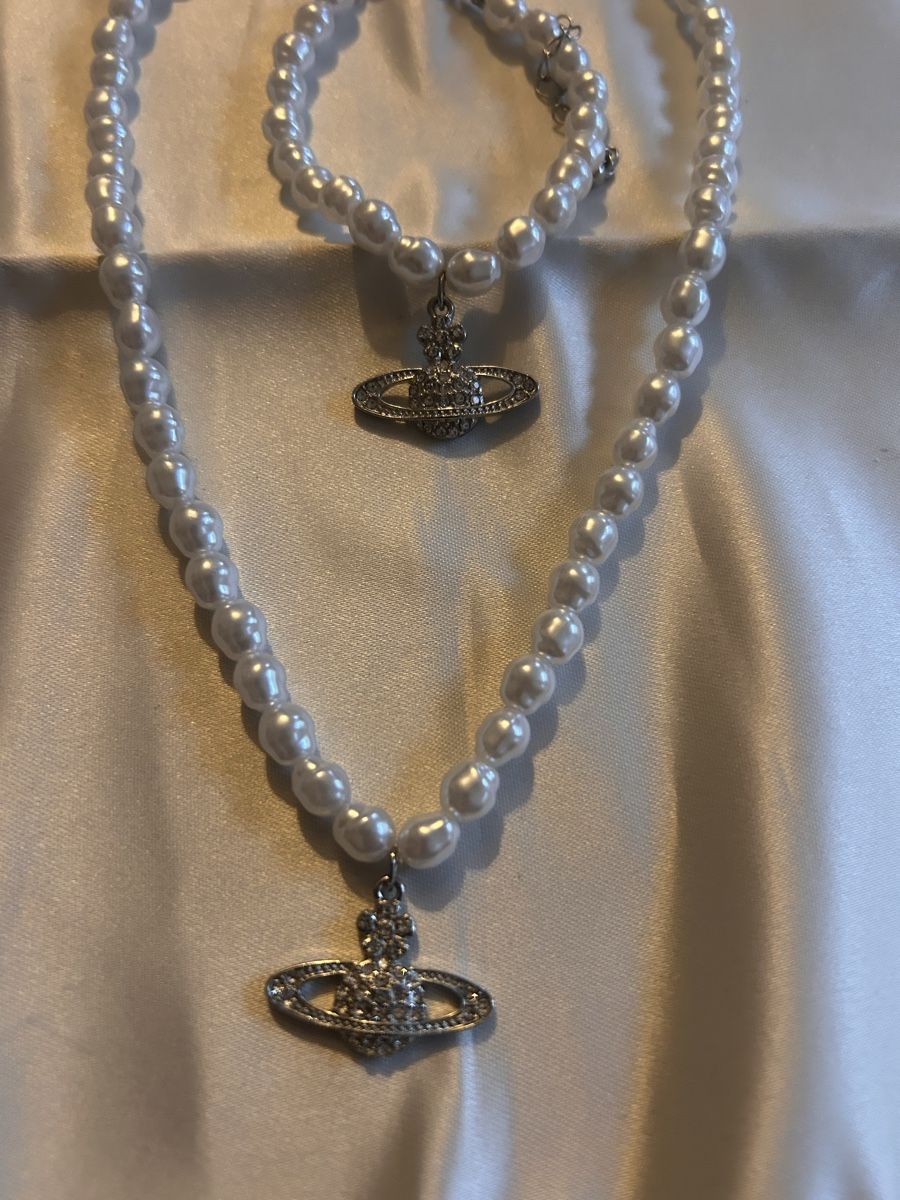 Altri gioielli: Modeschmuck Halskette & Armband Set, Perlen Optik – Nuovo (secondo la descrizione) da Bern venduto da FreitagsSachen22 1
