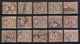 Italien 1890 Portomarken "Segnatasse" gute Werte gest.
