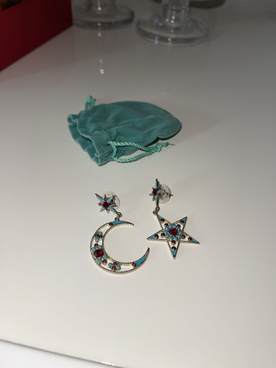 Orecchini pendenti & Orecchini a lobo: Mond & Sterne Ohrringe - Türkis & Gold - Statement – Nuovo e nell'imballaggio originale da Zug venduto da Leerminschrank 2