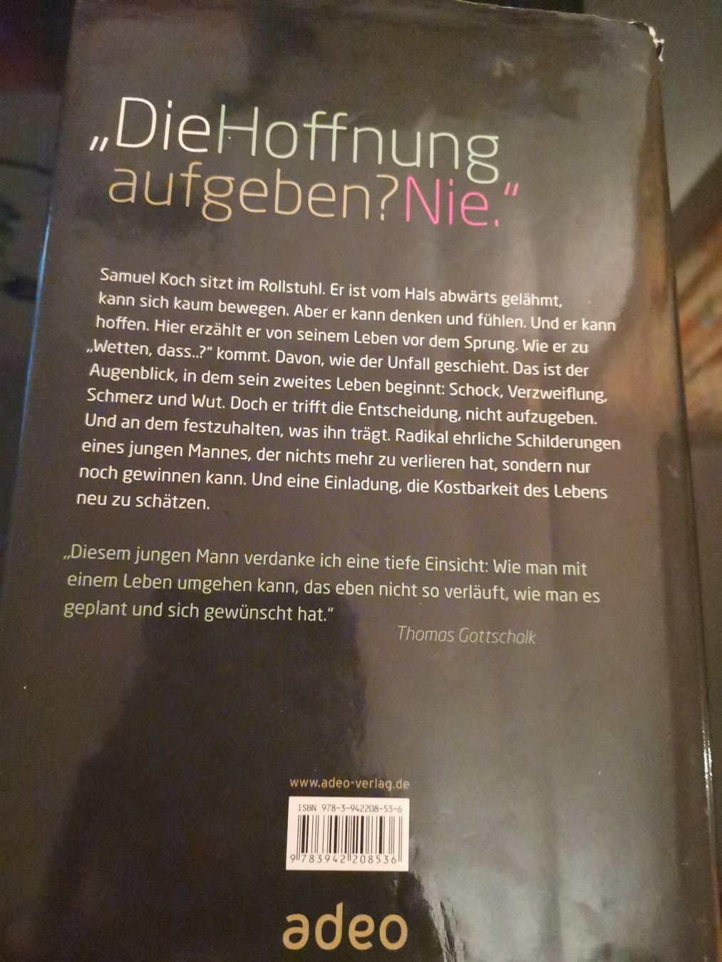 Libri: Samuel Koch Zwei Leben – Usato da Horgen venduto da sunny080 1