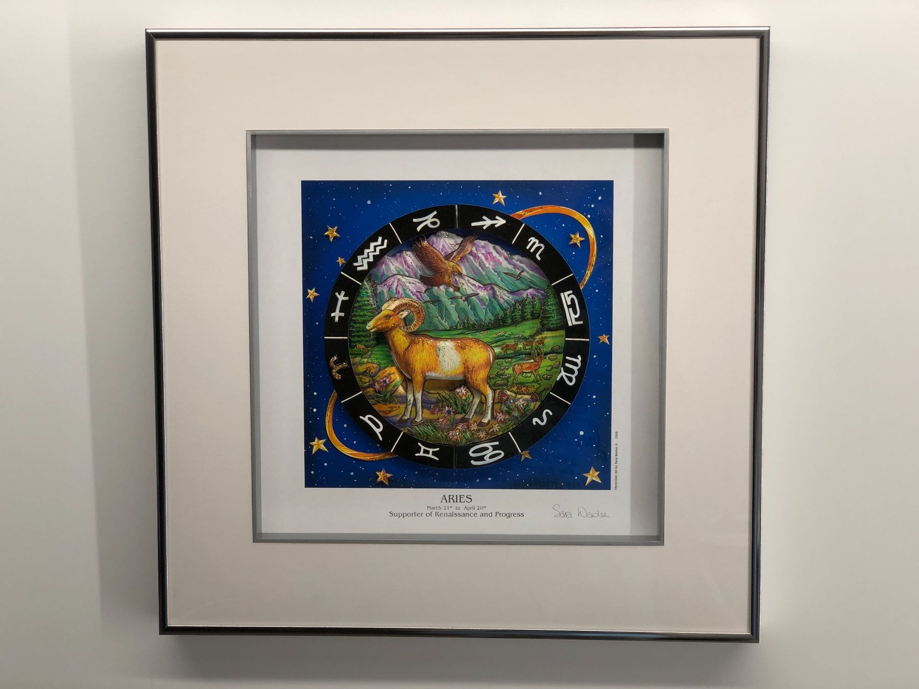 Gemälde: 3D Bild / Sternzeichen Widder / 40x40cm - Silber – Neu und originalverpackt aus Bergdietikon von Garak 1