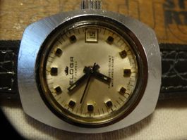 ELOGR DAMEN UHR.HANDAUFZEUG.SWISS MADE.17JEW.DATE.LÄÜFT.