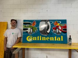 Grosses, buntes Emaile- Schild, Emailschild, Continental