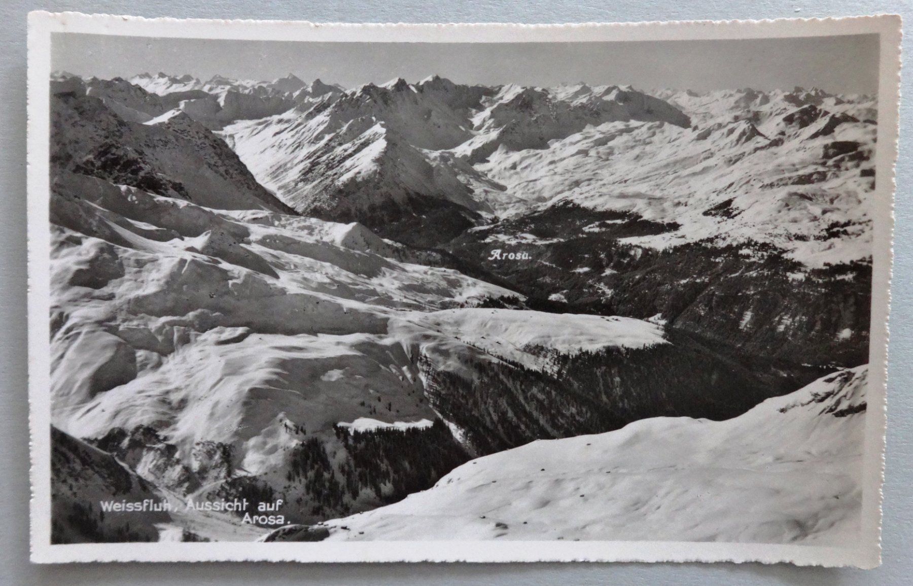 Ansichtskarten: Weissfluh, Aussicht auf Arosa – Gebraucht aus Fétigny von Billy2miny