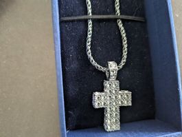 Swarovski Kette mit Kreuz Anhänger Silber 