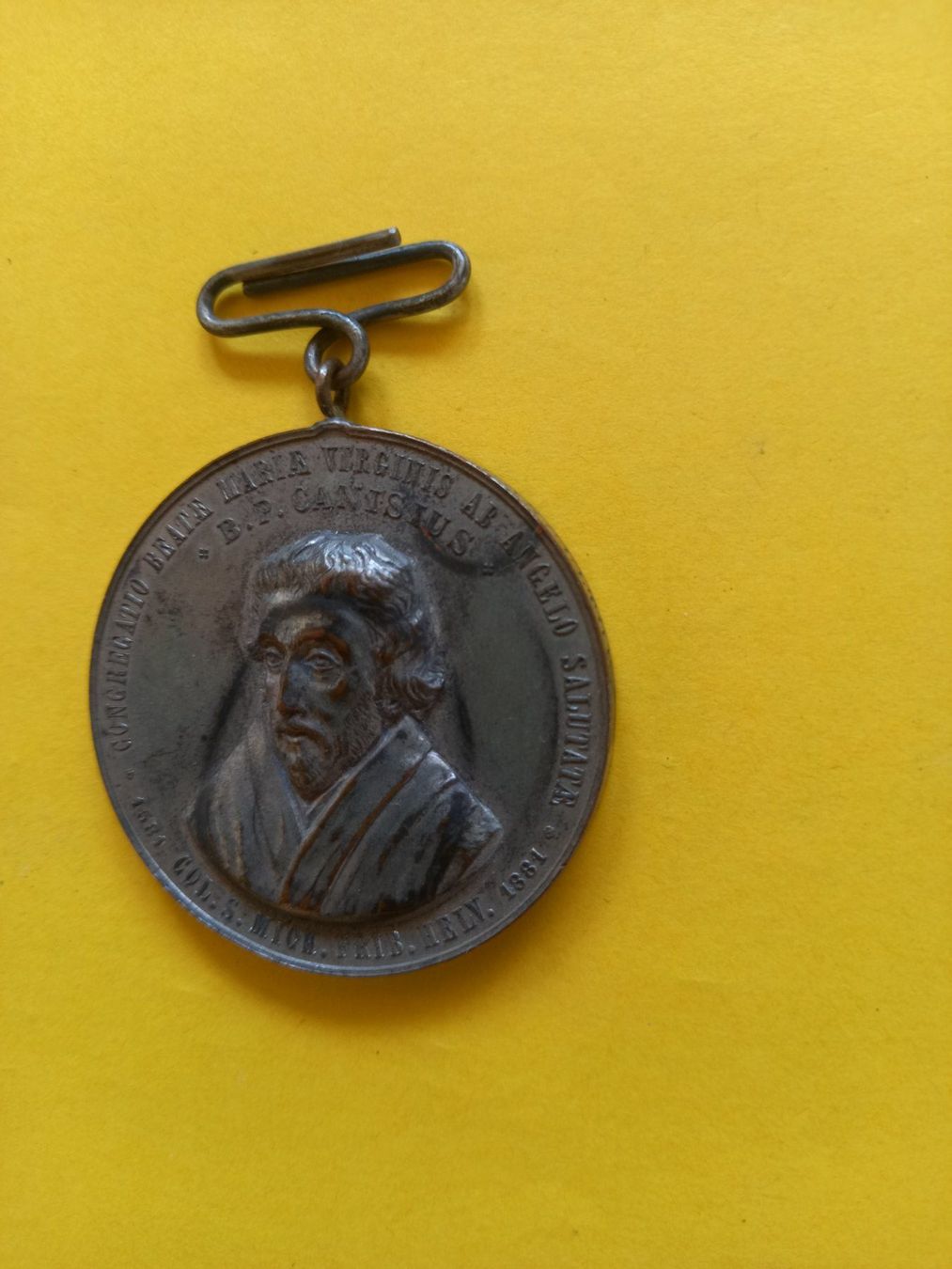 Medaglie: Médaille ancienne - Congrégation B.P. Canisius, 1881 – Usato da Rossens FR venduto da Souris1 1