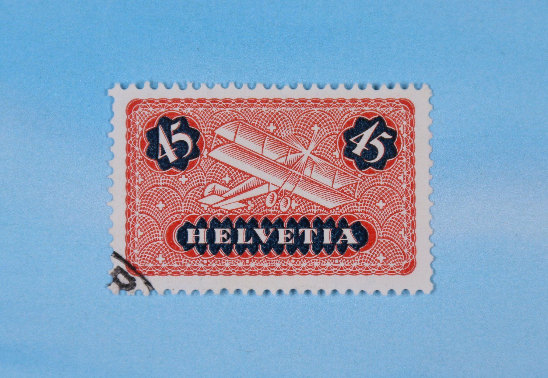 Alle Briefmarken: Flugpostmarke Nr.08z geriffelt gestempelt – Gebraucht aus Hettlingen von Scholi99
