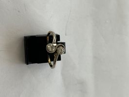 Ring Gelb/Weissgold Diamanten 18 Karat