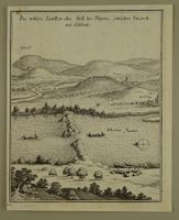 RHEINFALL BEI ZURZACH & KOBLENZ, KUPFERSTICH 1654