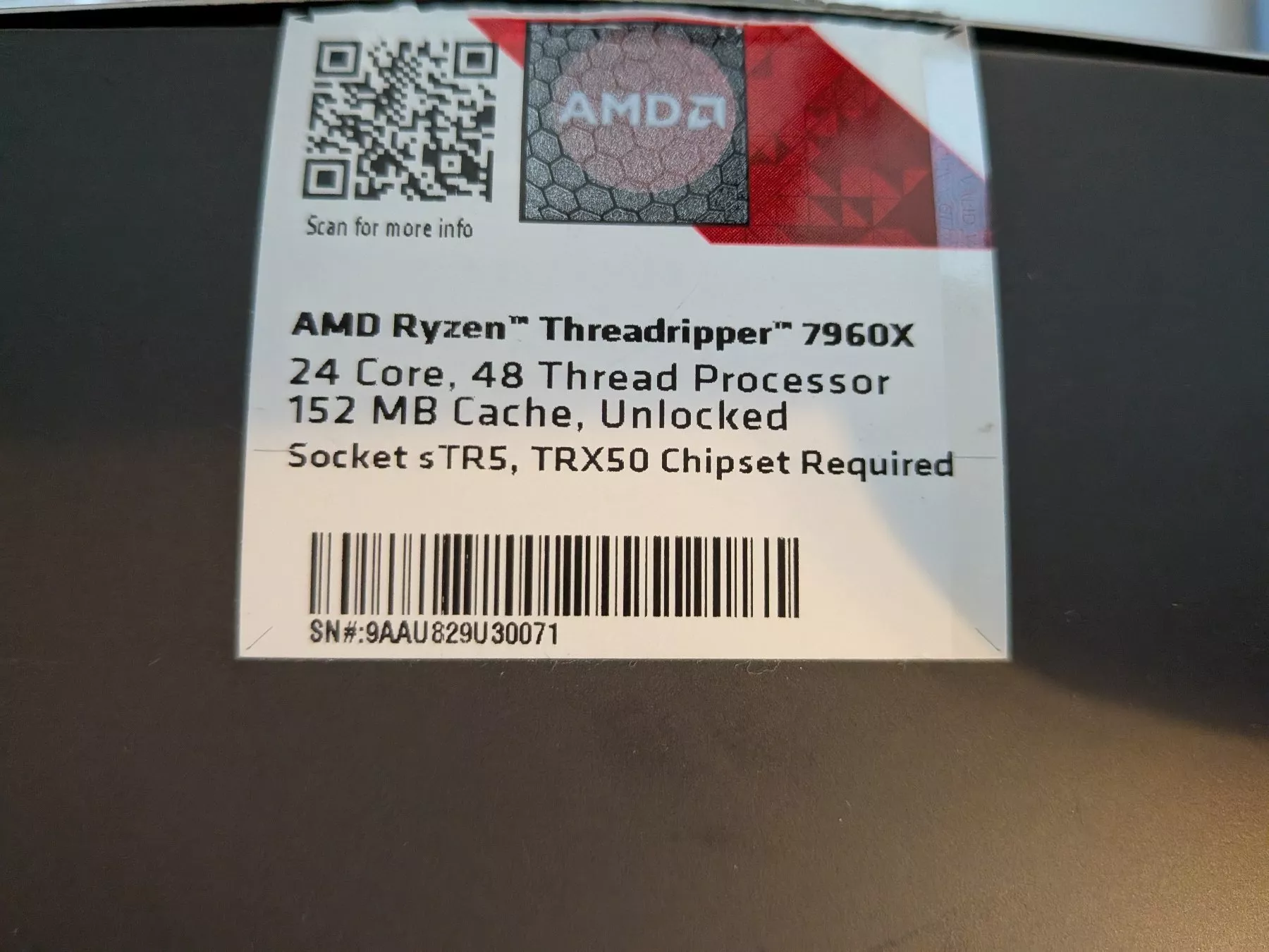 Amd Componenti elettronici: AMD Threadripper 7960X - 24 Cores / 48 Threads -  sTR5 CPU – Usato da Meilen venduto da tkube 3