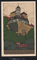 Steindruck-AK Aarburg, Blick auf die Bur