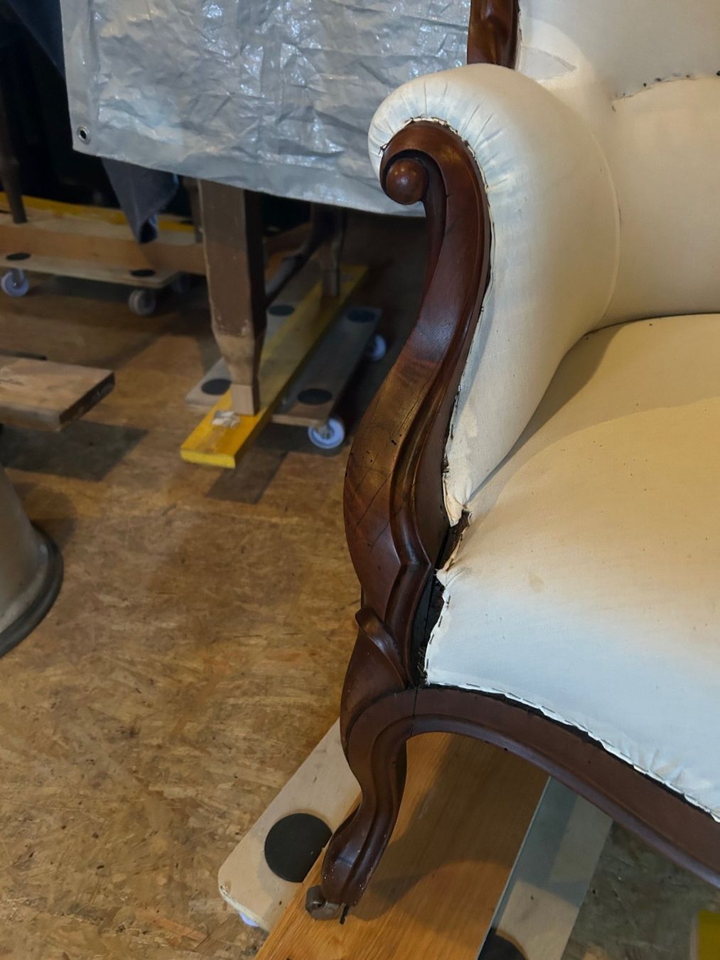 Sofas: Louis Philippe Sofa  mit Vor Stoff Hartholz, Kanneliert – Gebraucht aus Koblenz von Rbaldinger54 5