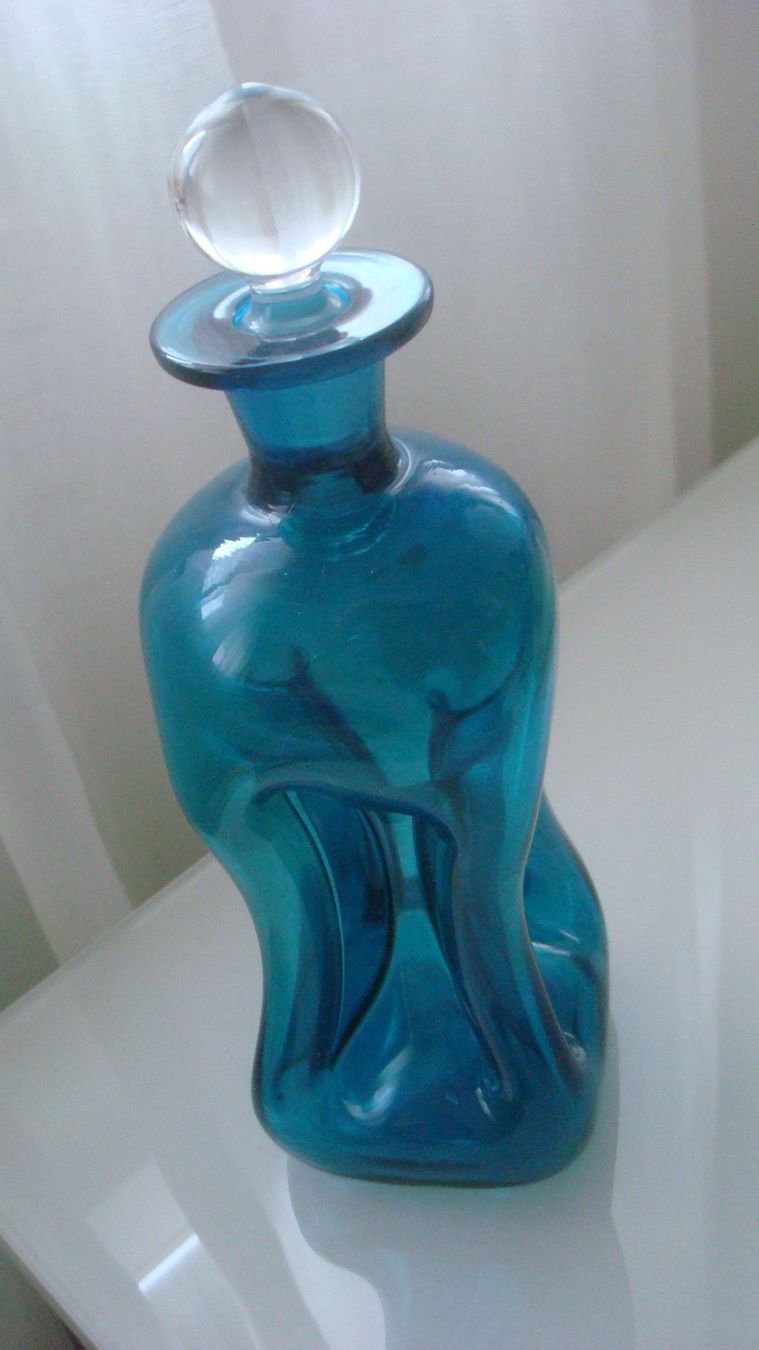 Holmegaard Carafes: Blaue Karaffe Holmegaard "Kluk-Kluk" 20 cm – D'occasion à Münchenstein par Pesci6 1