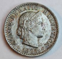 20 Räppler 1933 Schweiz, aus porösem Münzrohling