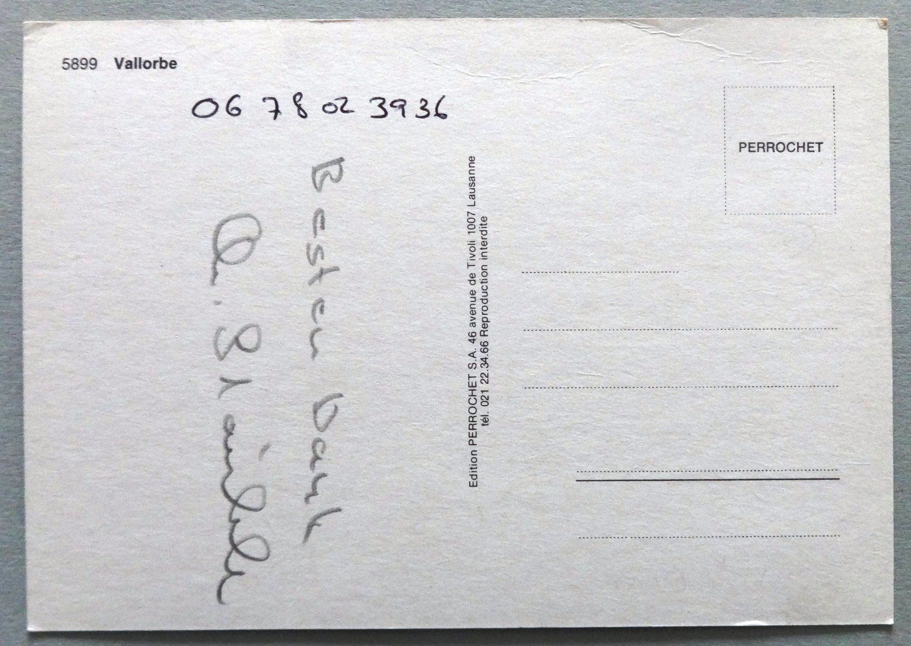 Cartes postales: Vallorbe – D'occasion à Fétigny par Billy2miny 1