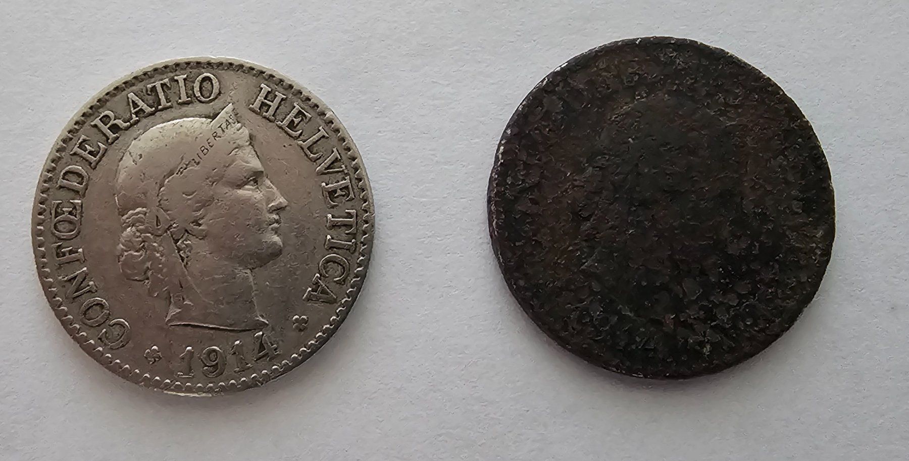 Alle Münzen: 2 Pièces 10 CTS 1914 – Gebraucht aus Cortaillod von Titus130